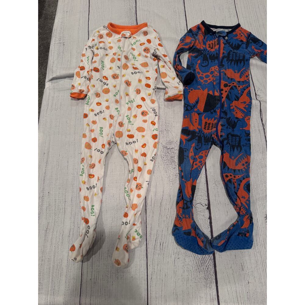 Set of 2 toddlers zippered footed pajamas
